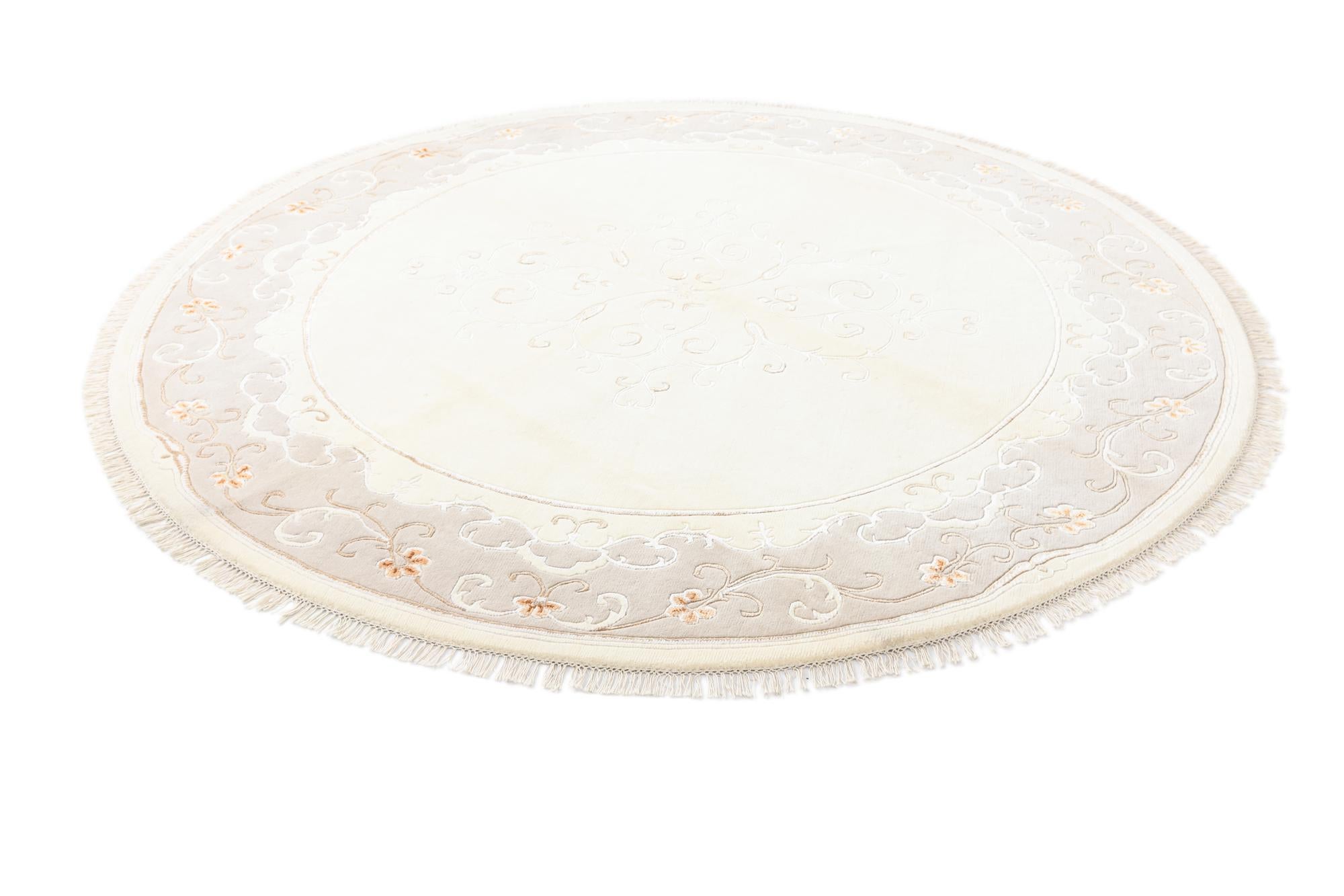 8' 2 x 8' 2 Hand Knotted Darya Wool Round Rug