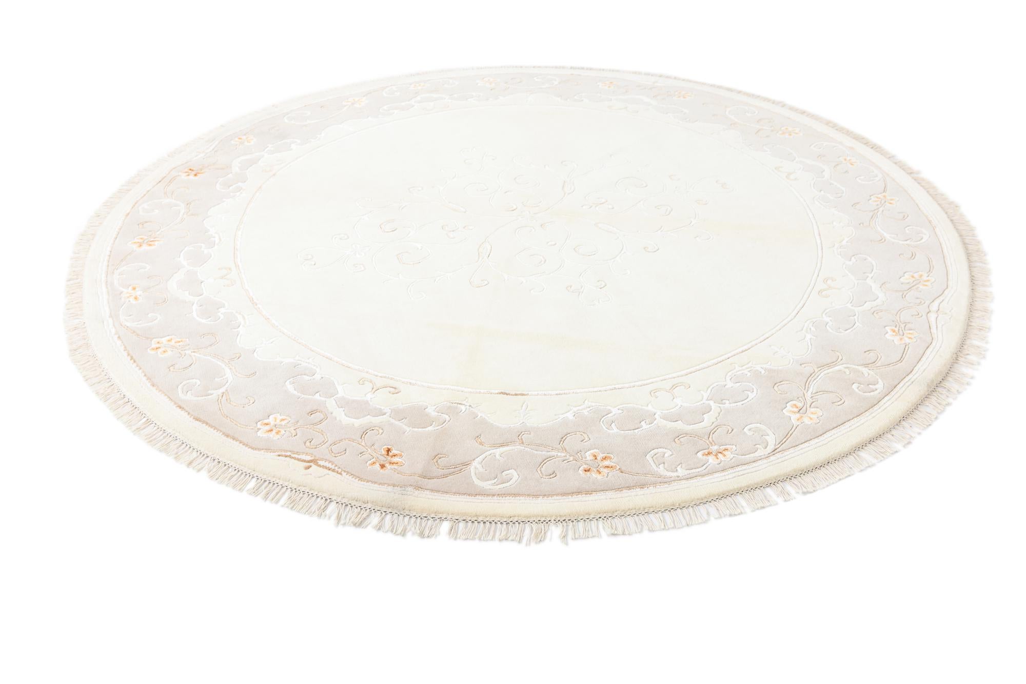 8' 2 x 8' 2 Hand Knotted Darya Wool Round Rug