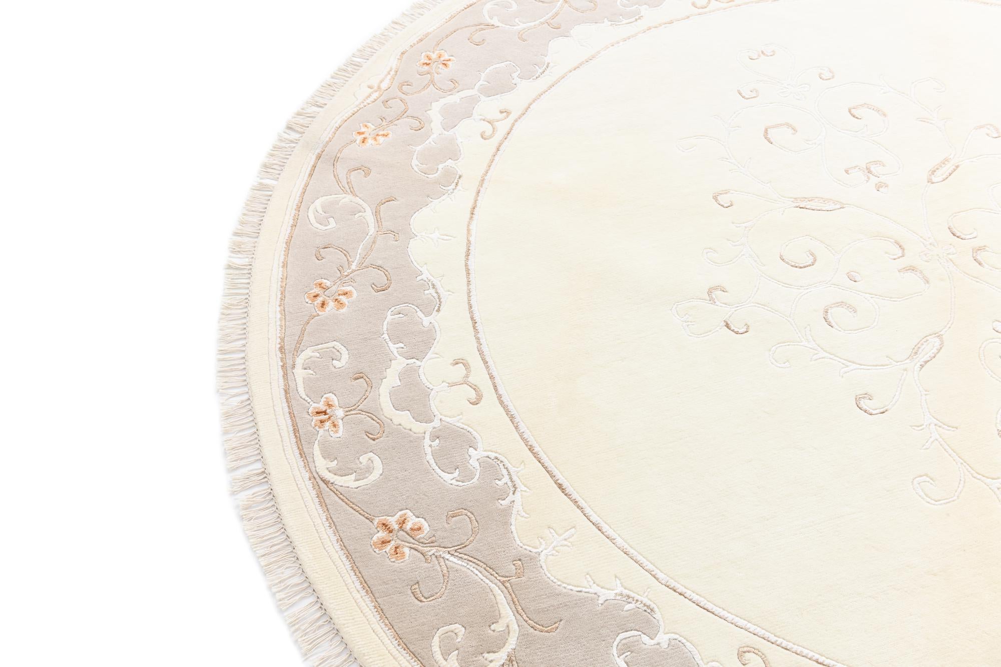 8' 2 x 8' 2 Hand Knotted Darya Wool Round Rug