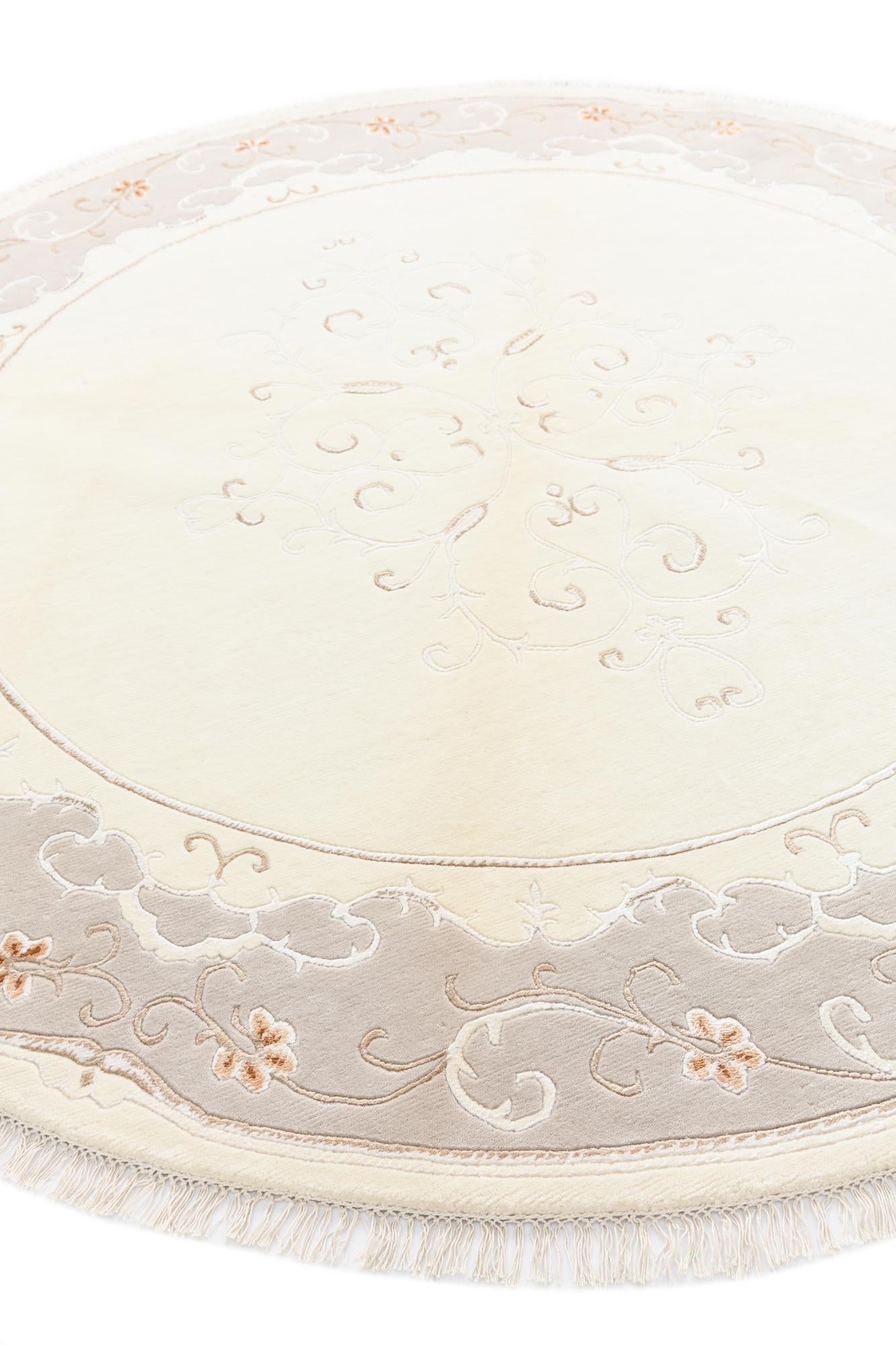 8' 2 x 8' 2 Hand Knotted Darya Wool Round Rug