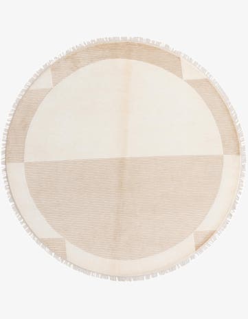 6' 6 x 6' 6 Hand Knotted Darya Wool Round Rug