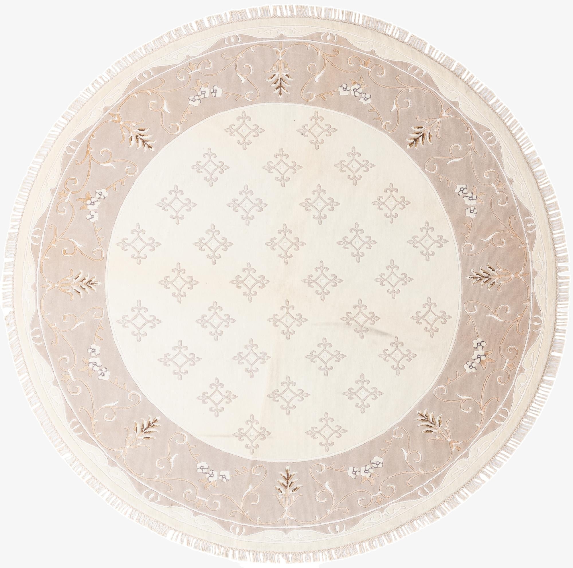 8' 4 x 8' 4  Hand Knotted Darya Wool Round Rug