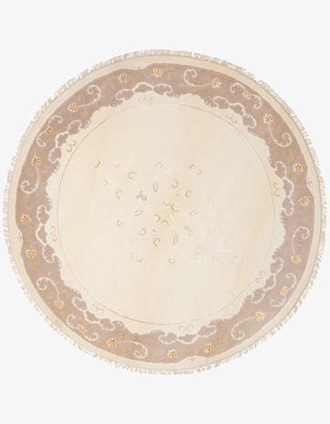 9' 9 x 9' 9 Hand Knotted Darya Wool Round Rug