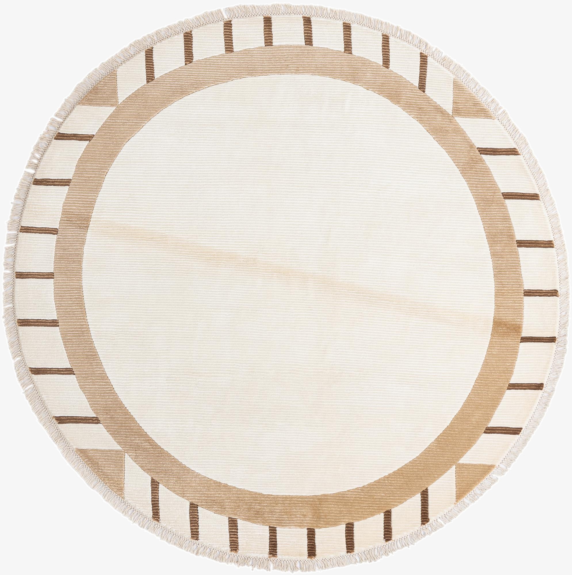 6' 6 x 6' 6  Hand Knotted Darya Wool Round Rug