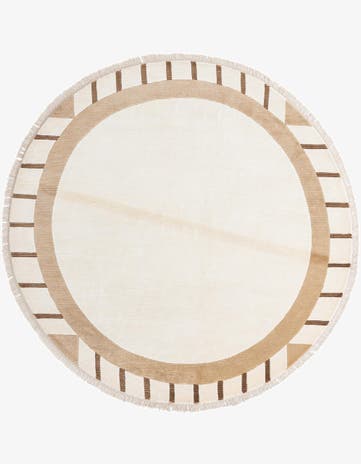 6' 6 x 6' 6 Hand Knotted Darya Wool Round Rug