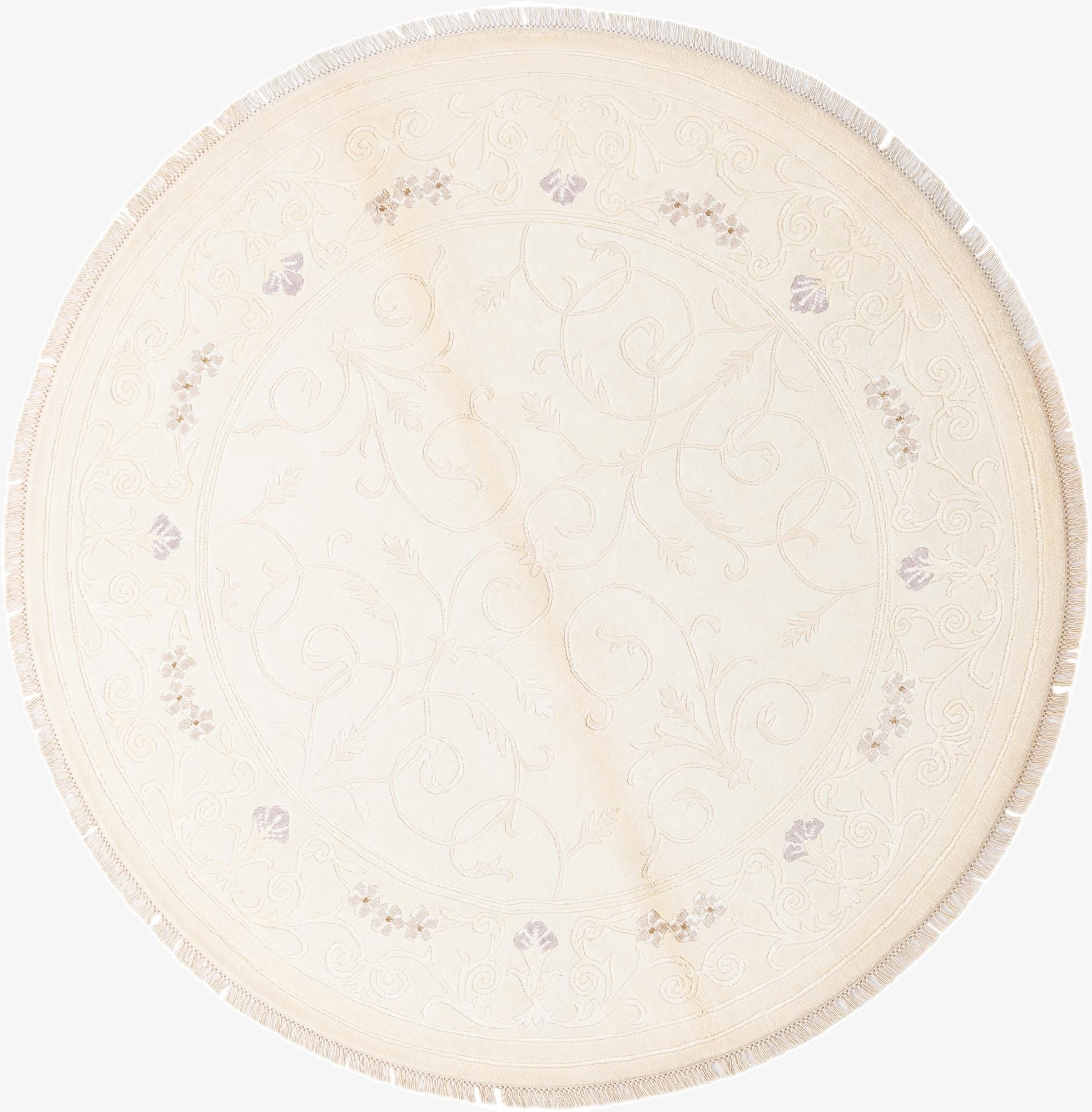 6' 7 x 6' 7  Hand Knotted Darya Wool Round Rug