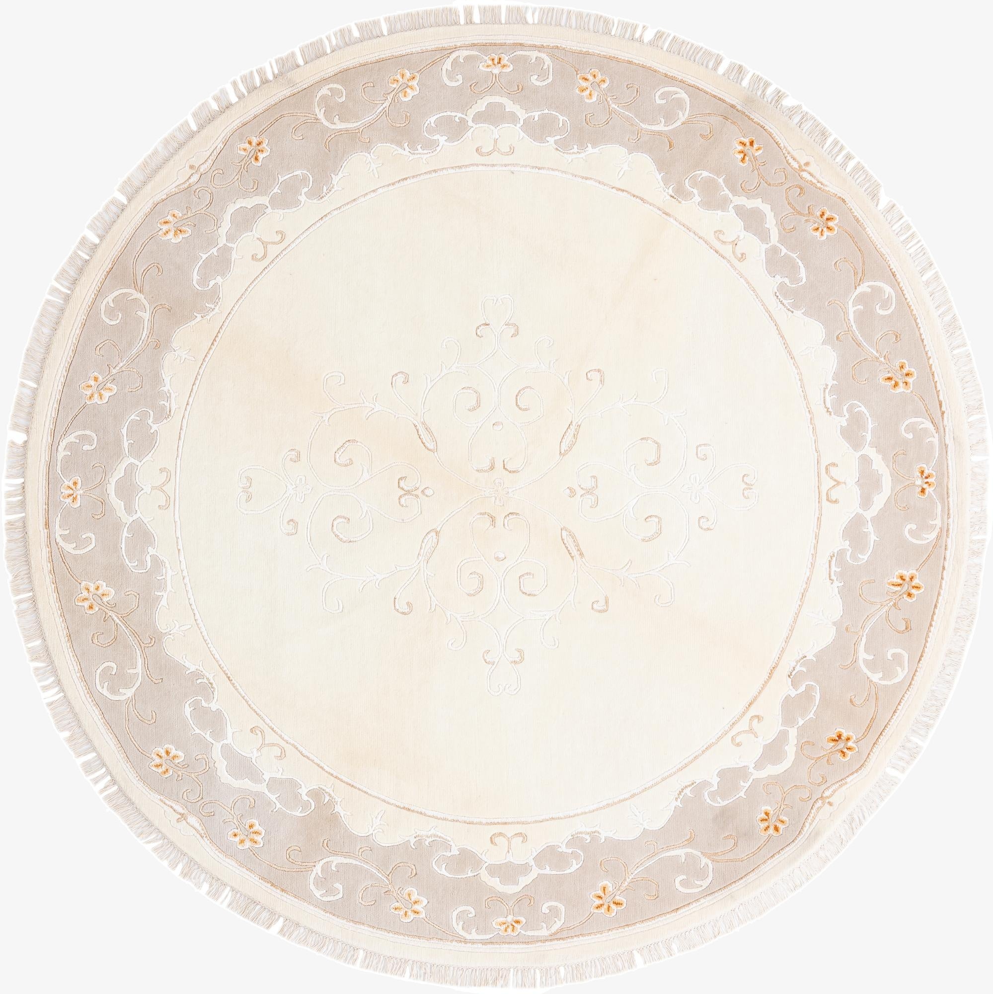 8' 2 x 8' 2  Hand Knotted Darya Wool Round Rug