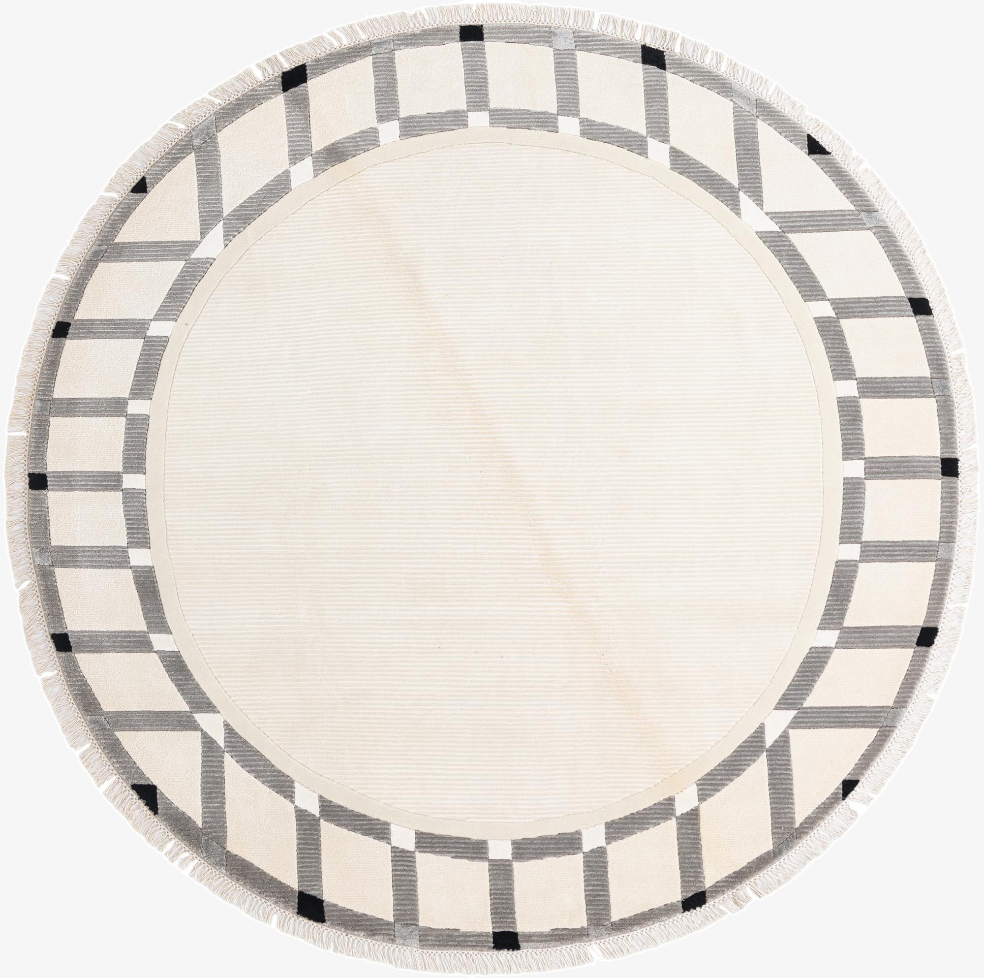 6' 7 x 6' 7  Hand Knotted Darya Wool Round Rug