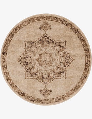 Beige Eden Round Rug