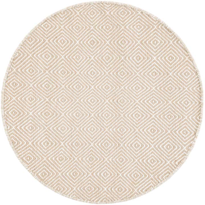 3' 1 x 3' 1 Hand Woven Geo Trellis Flatweave Round Rug