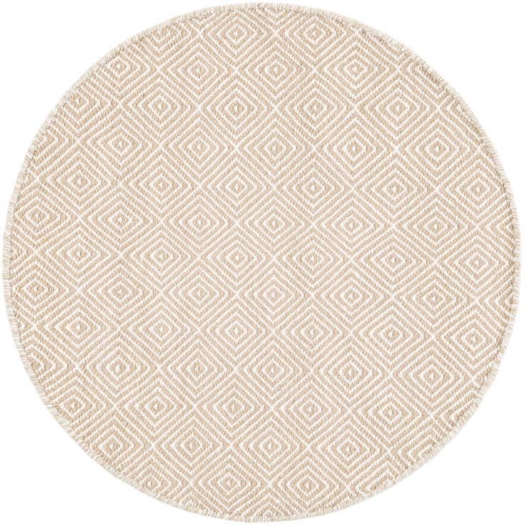 Detail image of 3' 1 x 3' 1 Hand Woven Geo Trellis Flatweave Round Rug