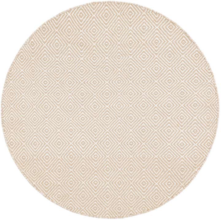 4' 1 x 4' 1 Hand Woven Geo Trellis Flatweave Round Rug