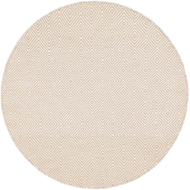 Detail image of 4' 1 x 4' 1 Hand Woven Geo Trellis Flatweave Round Rug