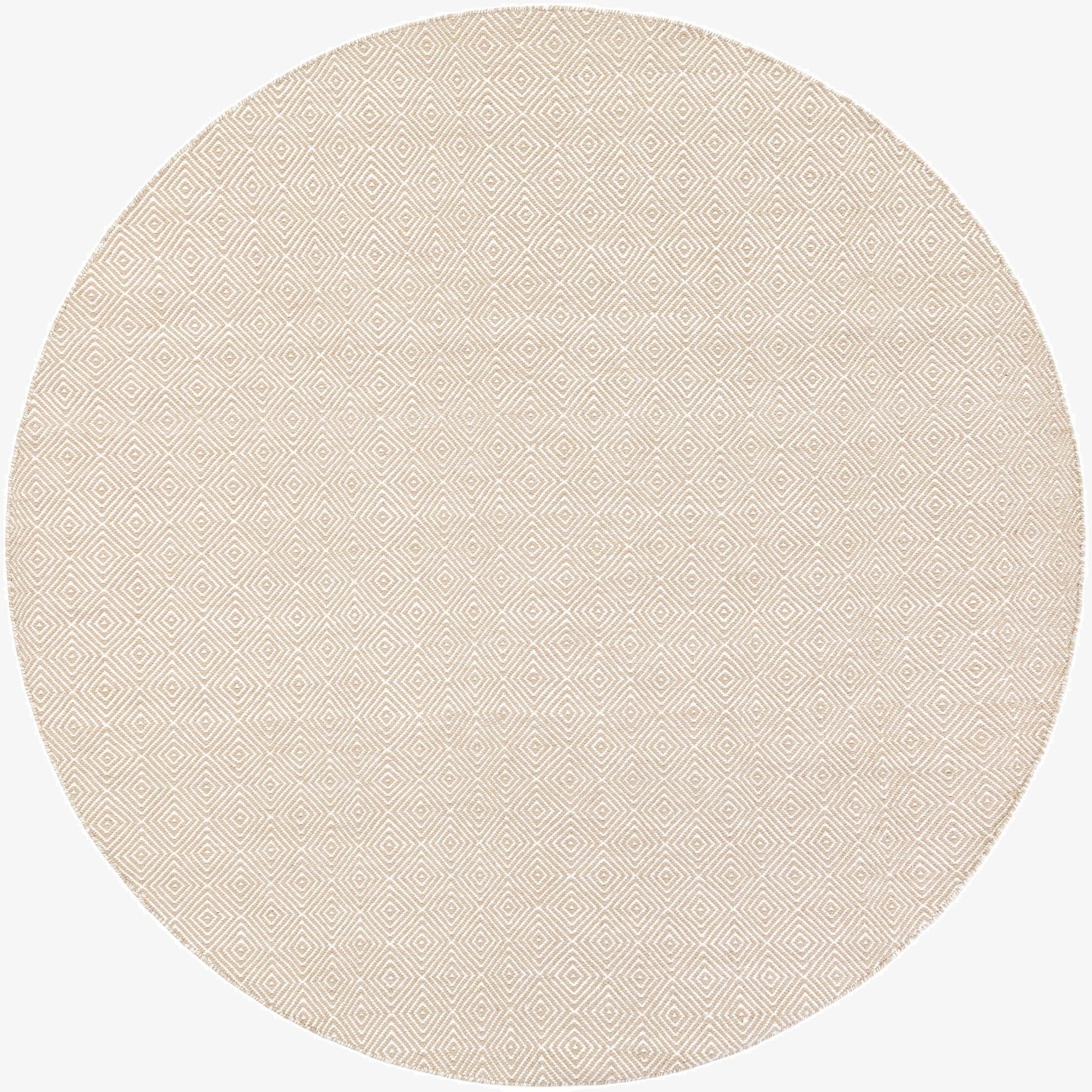 240cm x 240cm  Hand Woven Geo Trellis Flatweave Round Rug