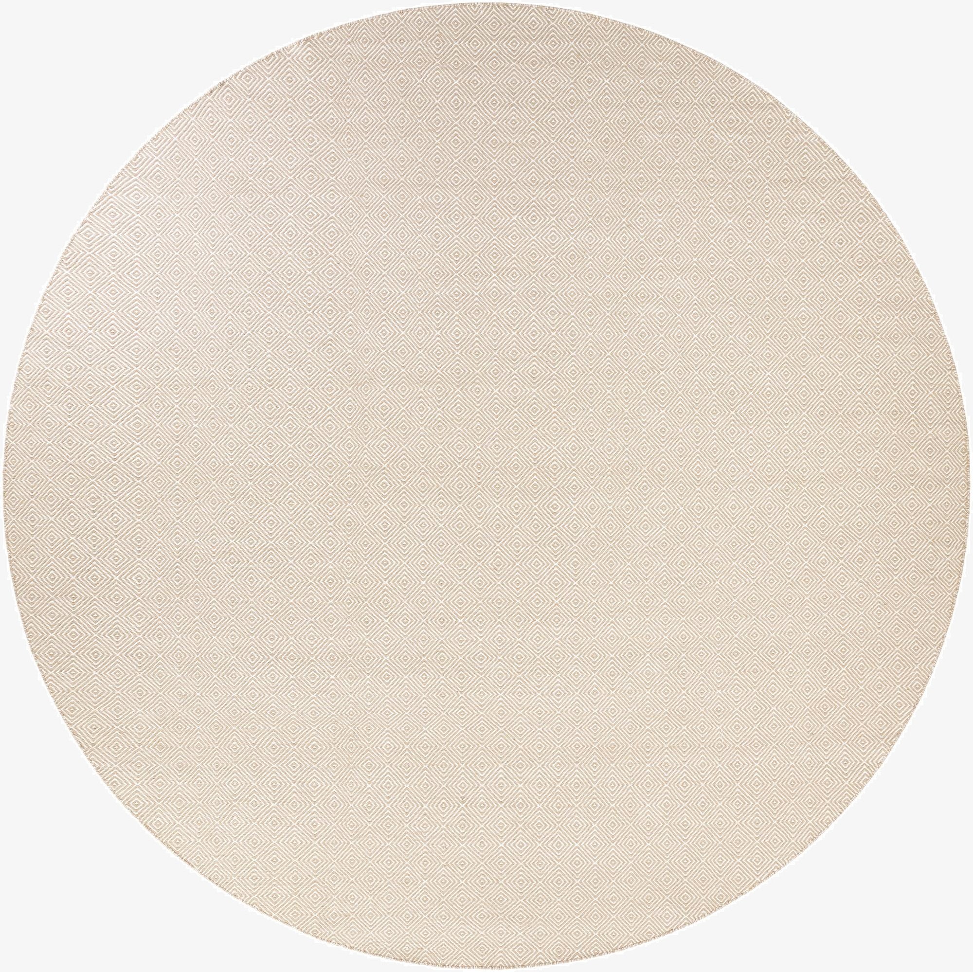 365cm x 365cm  Hand Woven Geo Trellis Flatweave Round Rug