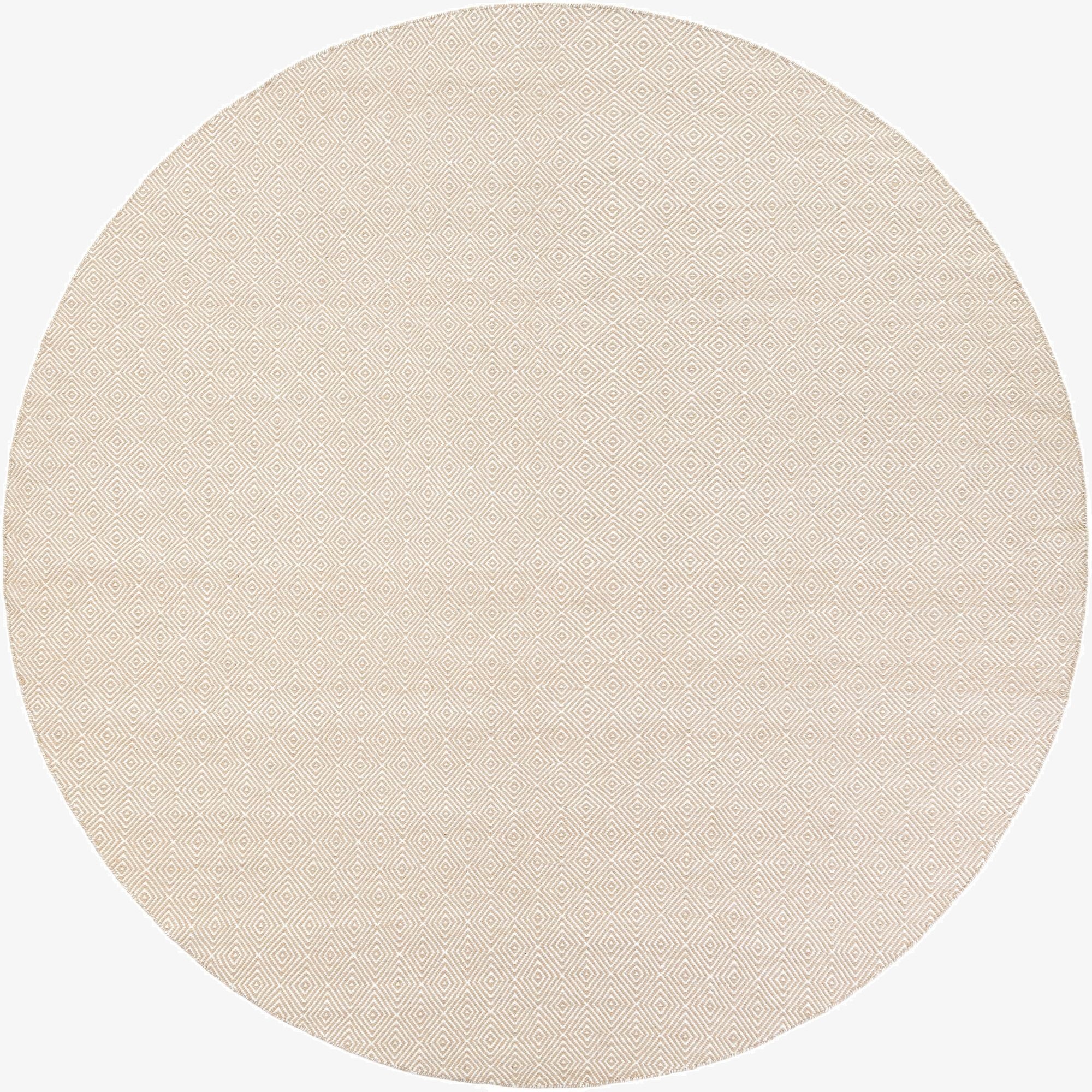 305cm x 305cm  Hand Woven Geo Trellis Flatweave Round Rug