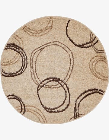 Beige Harvest Round Rug
