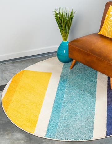Beige Washable Hyacinth Round Rug