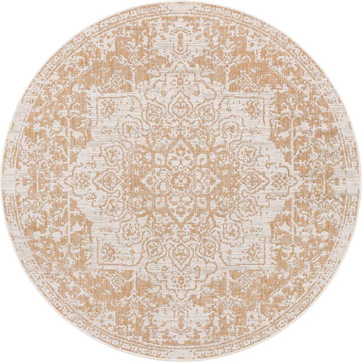6' 7 x 6' 7 Easy-Clean Jill Zarin Dubai Indoor / Outdoor Round Rug
