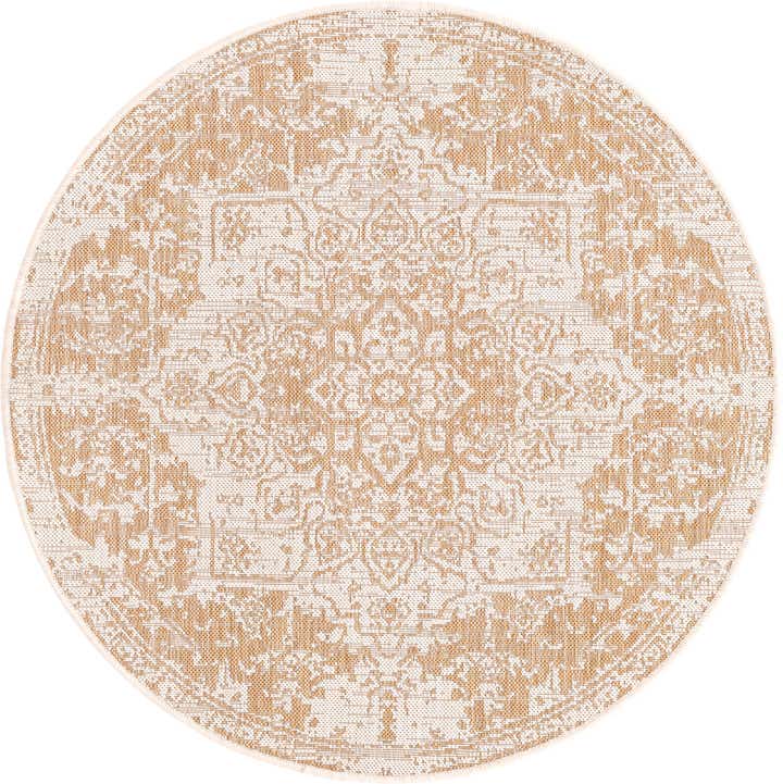 4' x 4' Easy-Clean Jill Zarin Dubai Indoor / Outdoor Round Rug