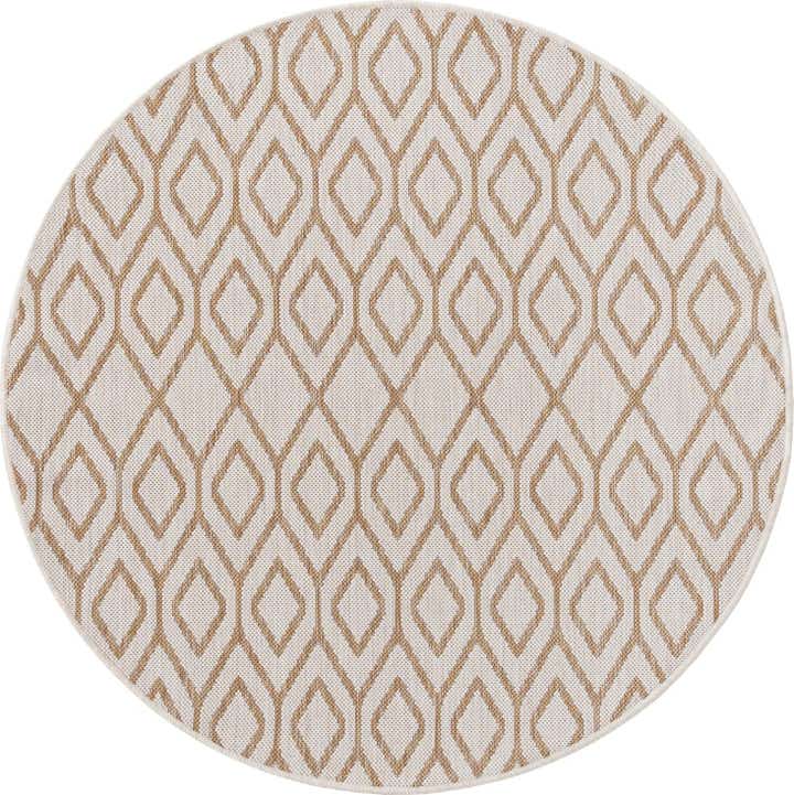 4' x 4' Easy-Clean Jill Zarin Turks and Caicos Indoor / Outdoor Round Rug