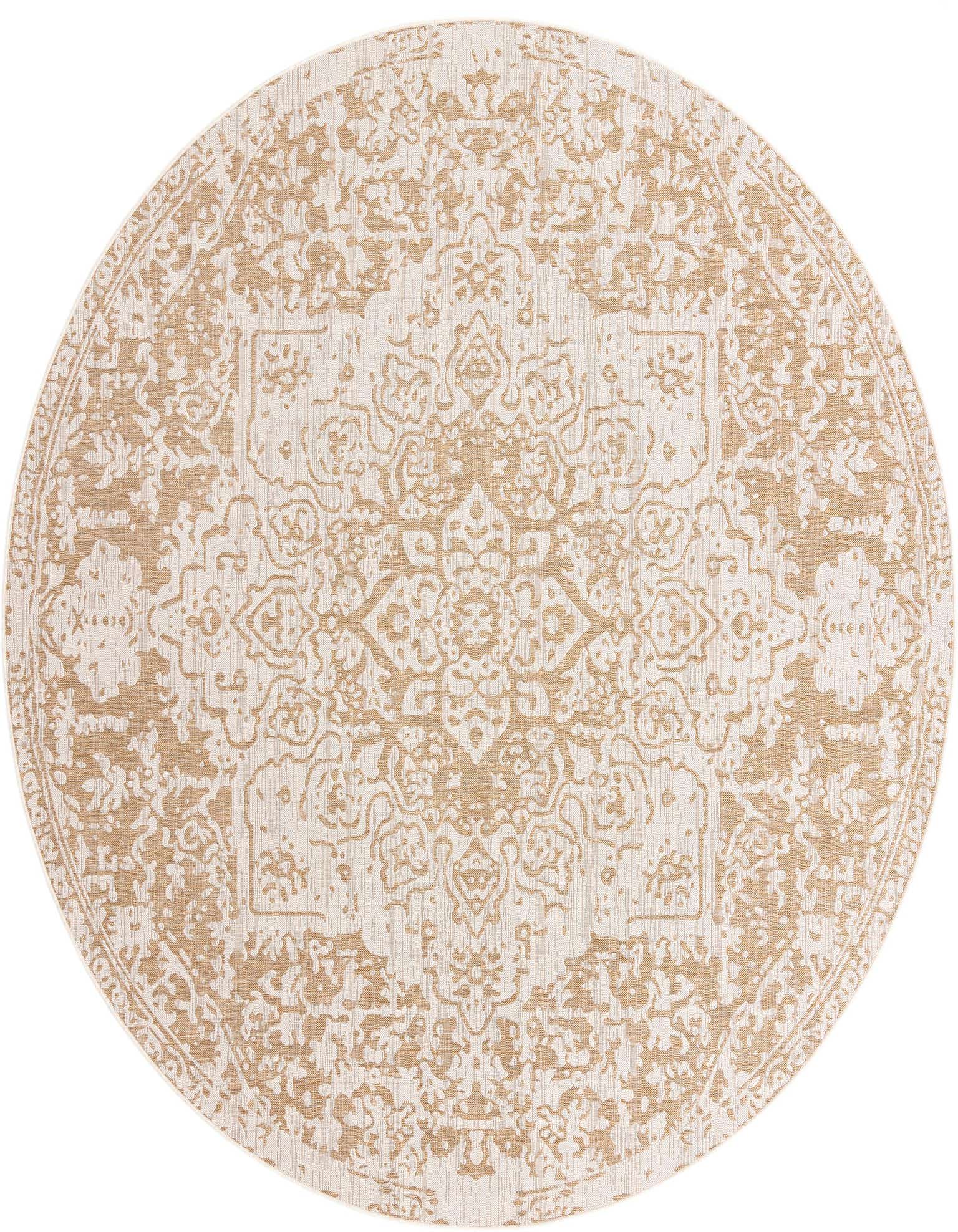 10' 8 x 10' 8 Easy-Clean Jill Zarin Dubai Indoor / Outdoor Round Rug