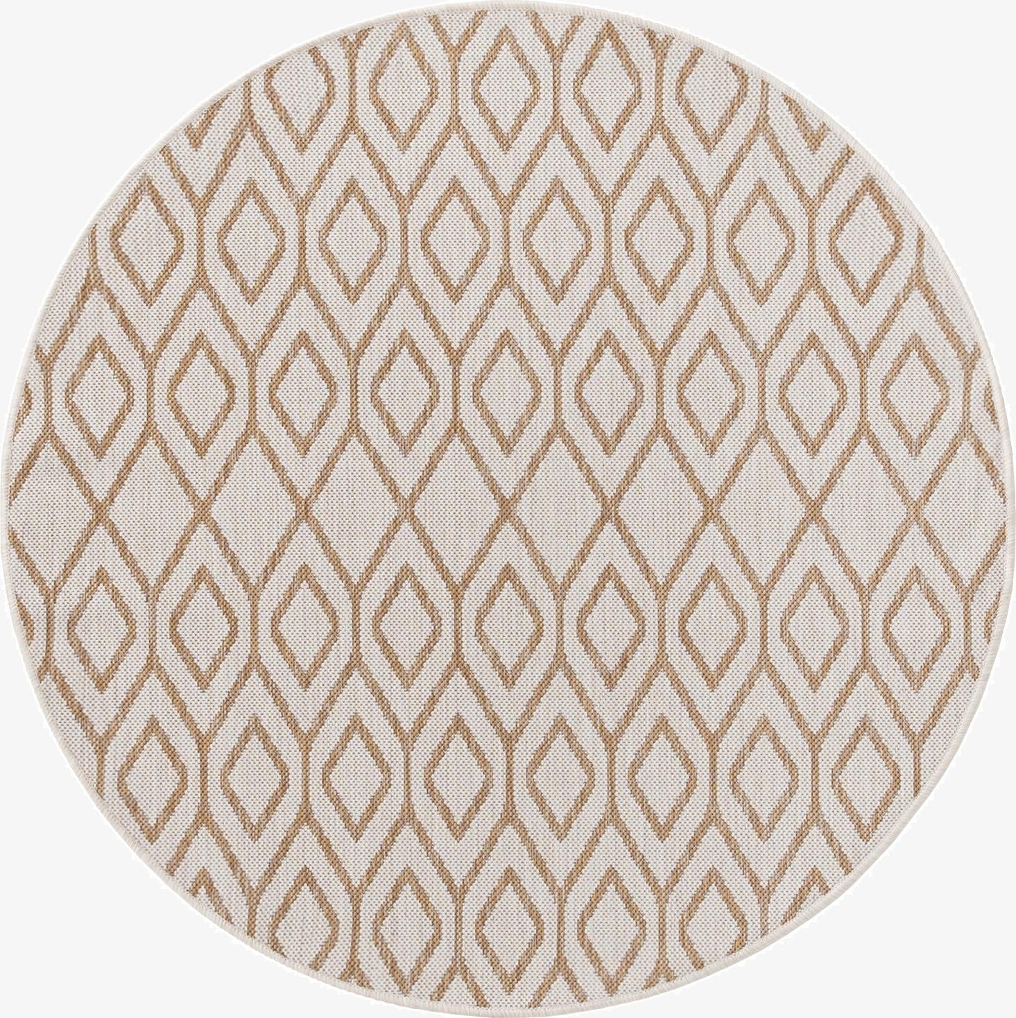 4' x 4'  Washable Jill Zarin Turks and Caicos Indoor / Outdoor Round Rug