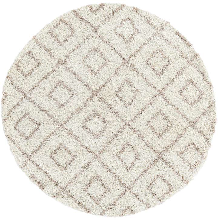 6' x 6' Lattice Shag Round Rug