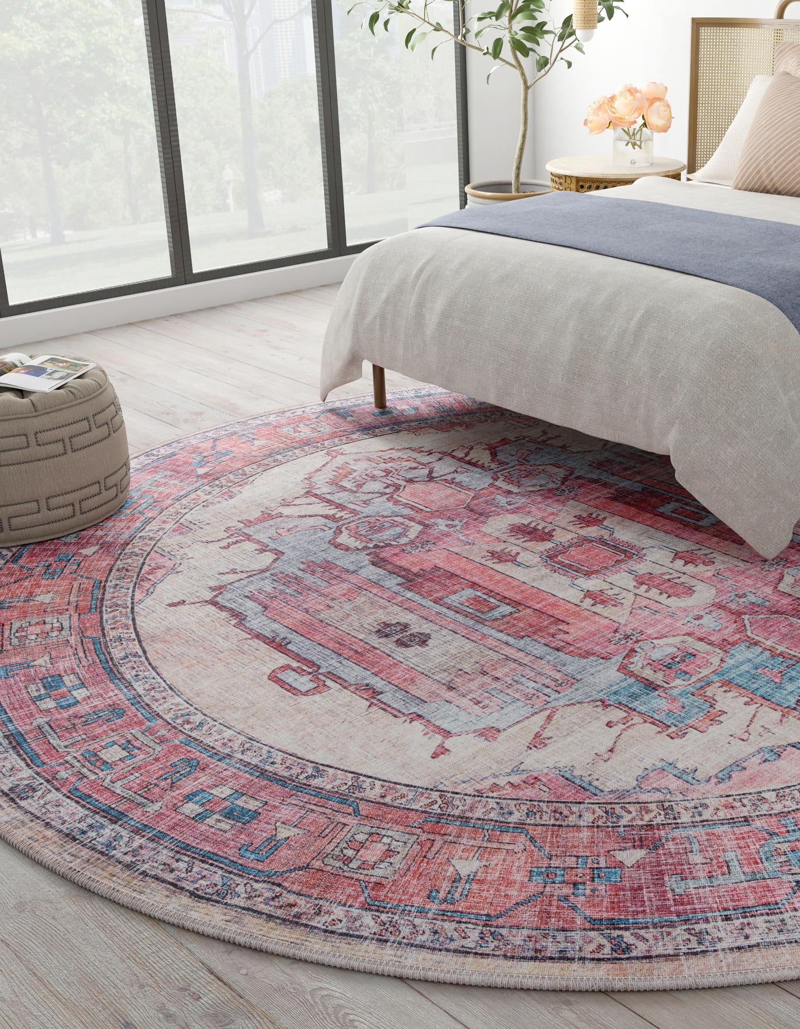 10' 6 x 10' 6 Washable Maahru Round Rug