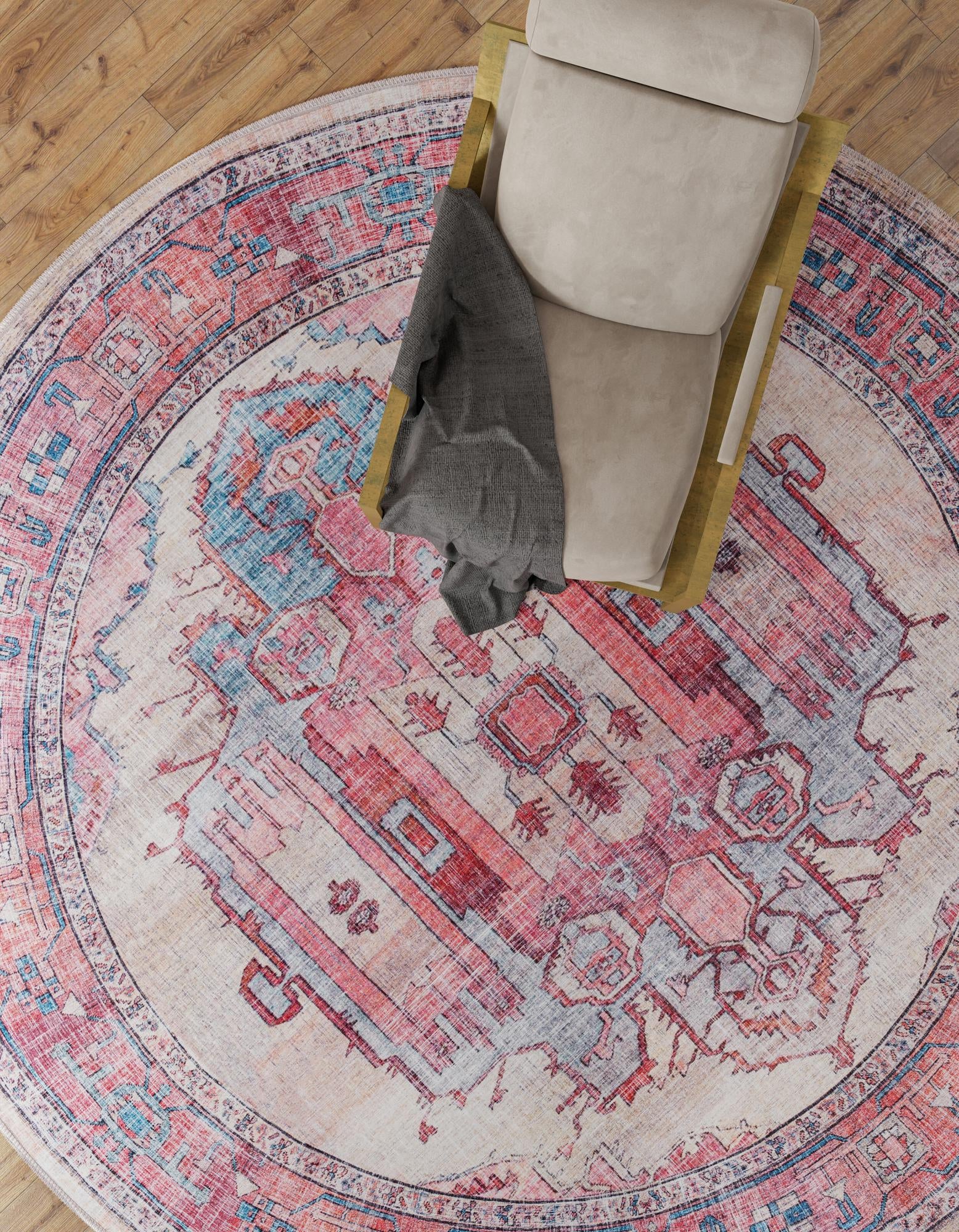 10' 6 x 10' 6 Washable Maahru Round Rug