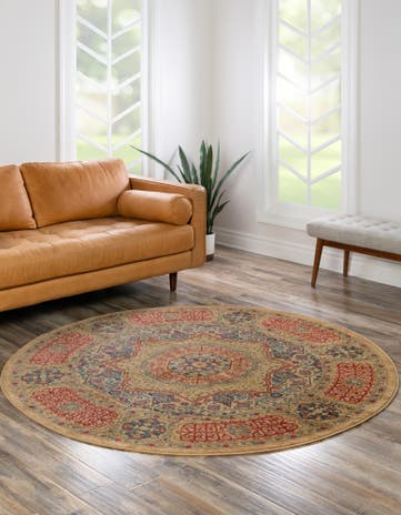 6' x 6' Mamluk Round Rug