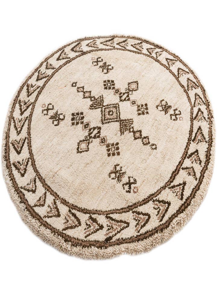 Detail image of 6' 7 x 6' 7  Hand Knotted Moroccan Wool Round Rug