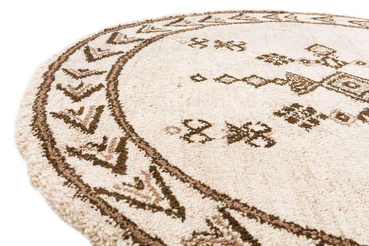 6' 7 x 6' 7 Hand Knotted Moroccan Wool Round Rug