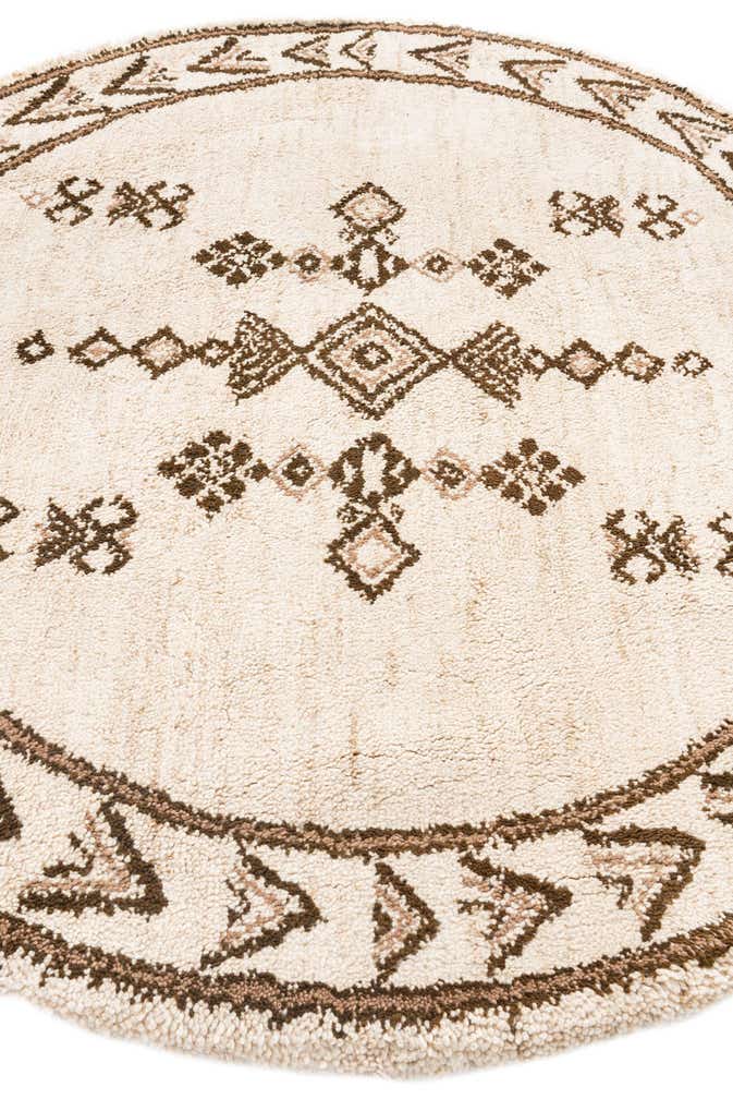 6' 7 x 6' 7 Hand Knotted Moroccan Wool Round Rug