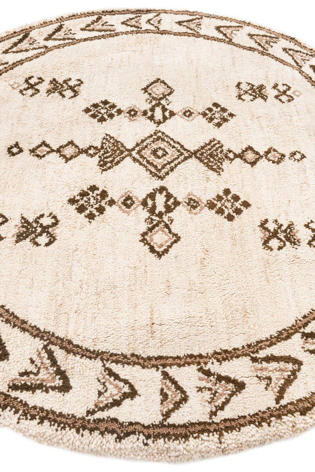 Detail image of 6' 7 x 6' 7 Hand Knotted Moroccan Wool Round Rug