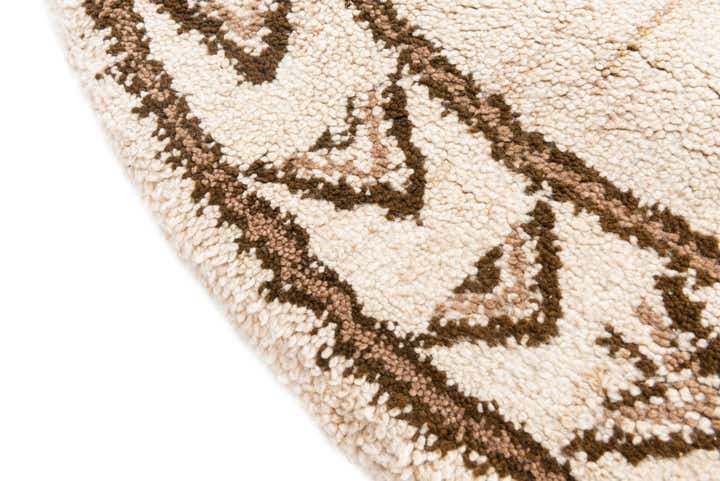 6' 7 x 6' 7 Hand Knotted Moroccan Wool Round Rug