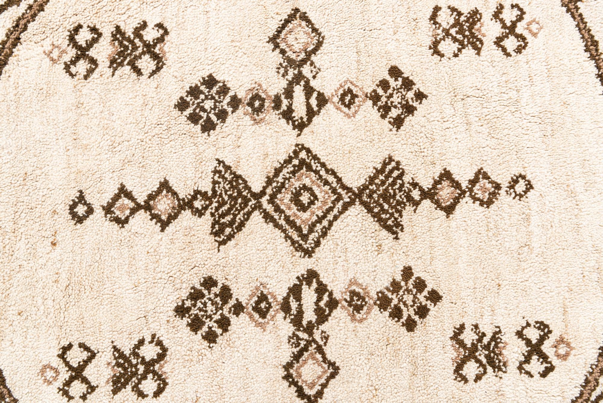 200cm x 200cm anudado a mano marroquí Alfombra Lana redondo
