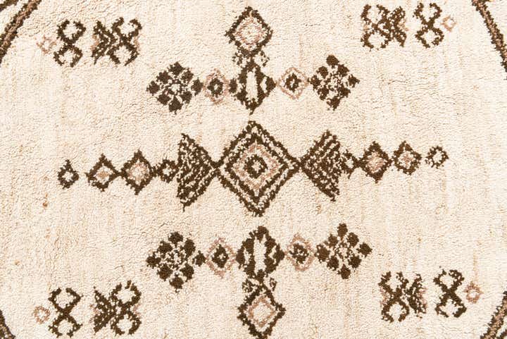 6' 7 x 6' 7 Hand Knotted Moroccan Wool Round Rug