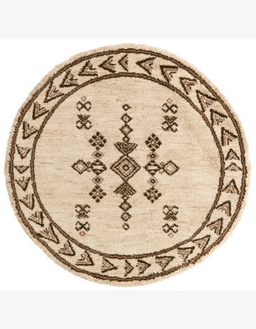 6' 7 x 6' 7 Hand Knotted Moroccan Wool Round Rug