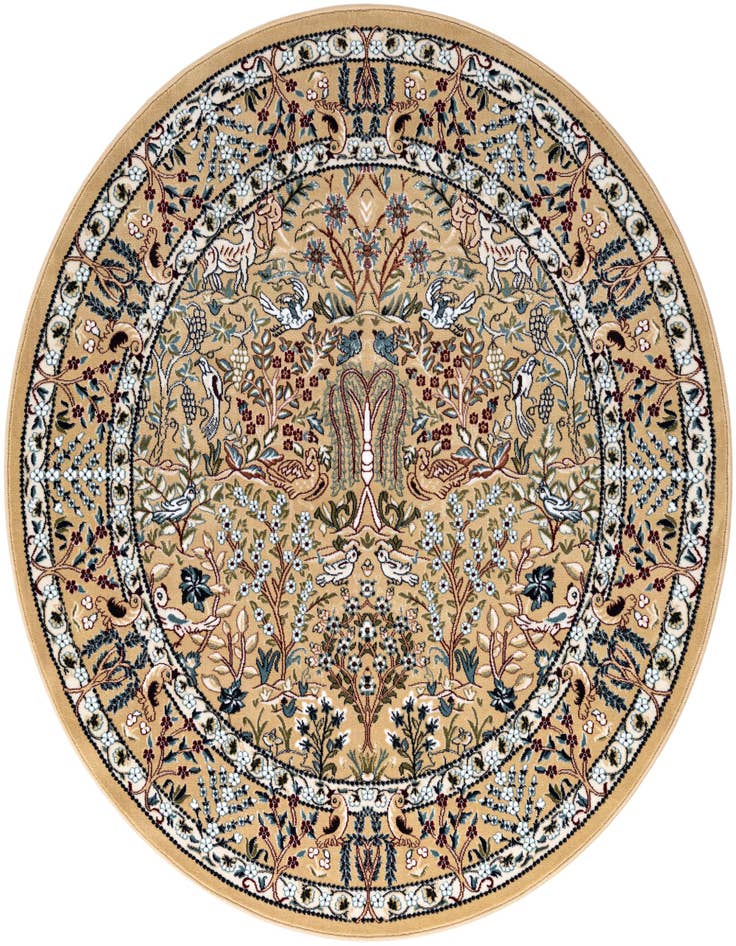 Detail image of 5' 3 x 5' 3 Nain Design Round Rug