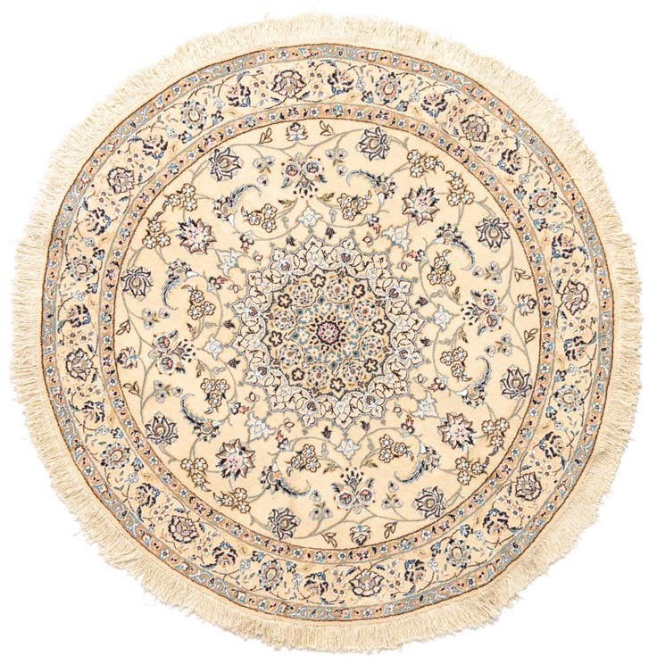 Detailansicht von 150cm x 150cm Nain Wolle Rund Teppich