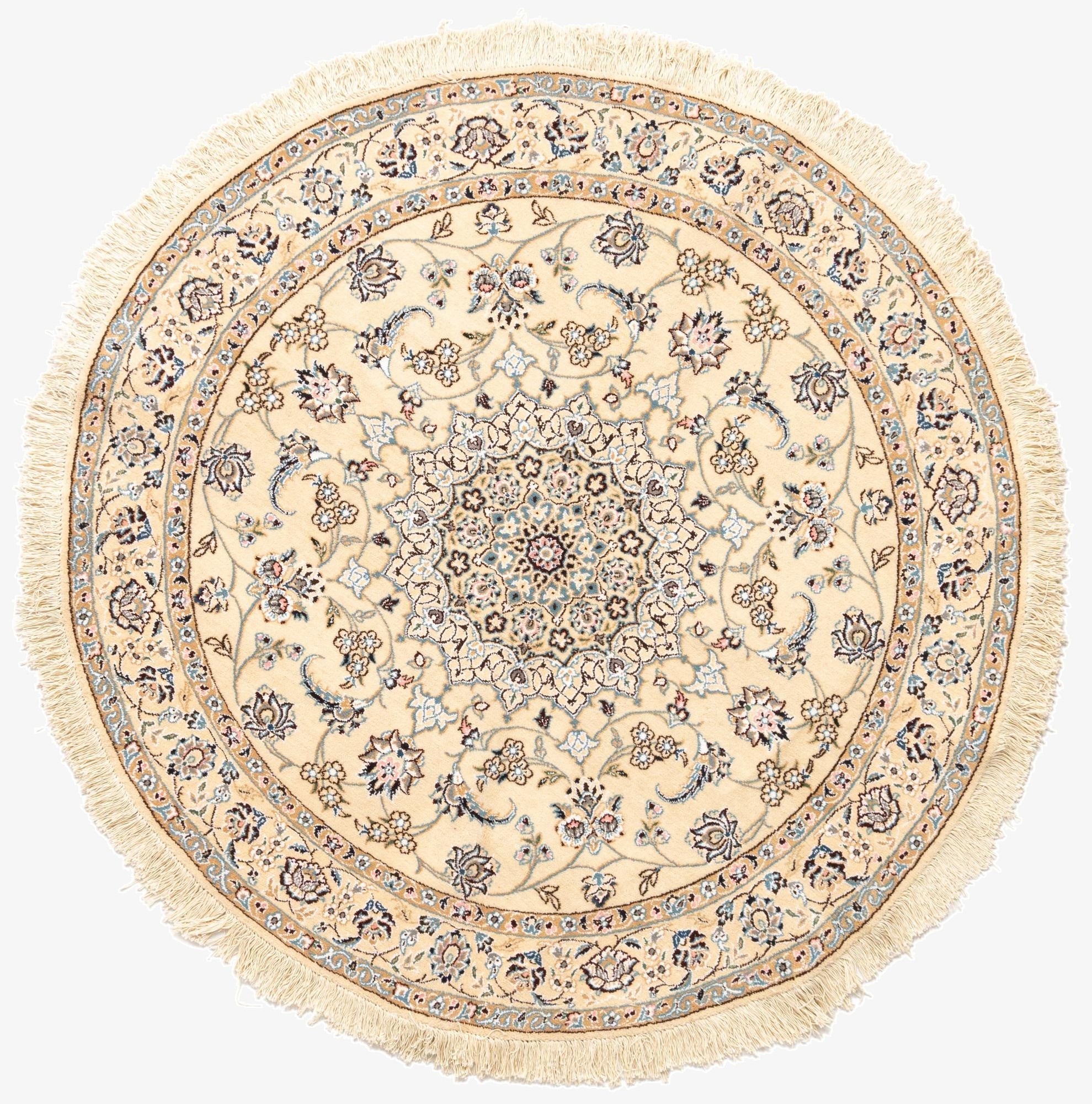 4' 11 x 4' 11 Nain Wool Round Rug