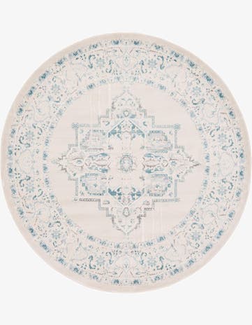Beige New Vintage Round Rug