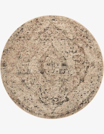 Beige Oregon Round Rug