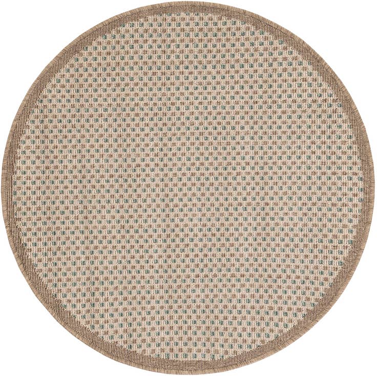 Detail image of 3' x 3' Easy-Clean Border Indoor / Outdoor Round Rug
