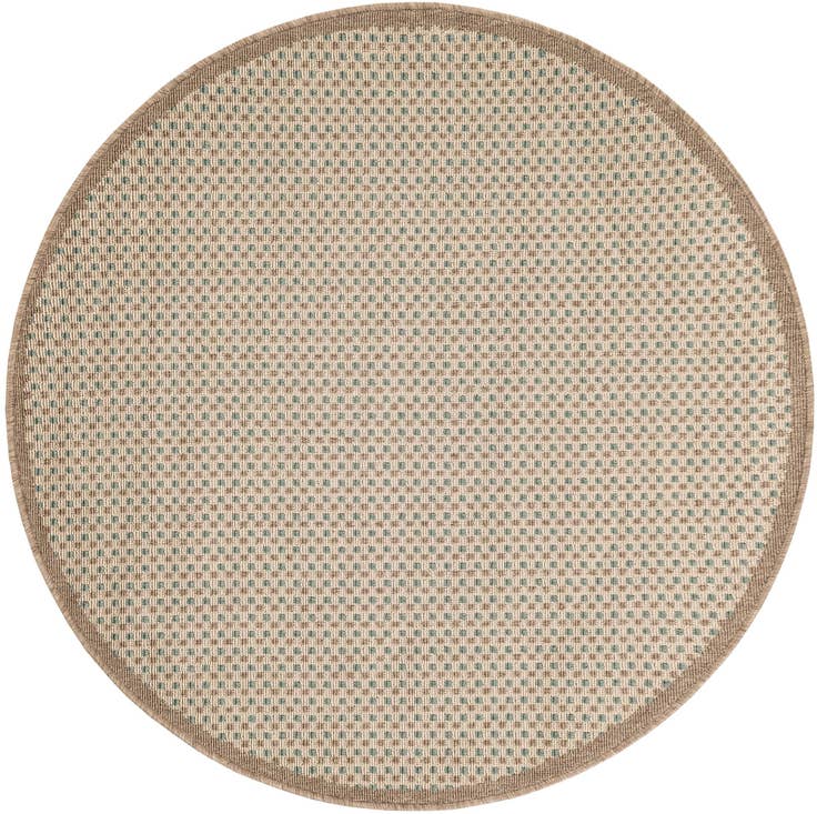 Detail image of 4' x 4' Easy-Clean Border Indoor / Outdoor Round Rug