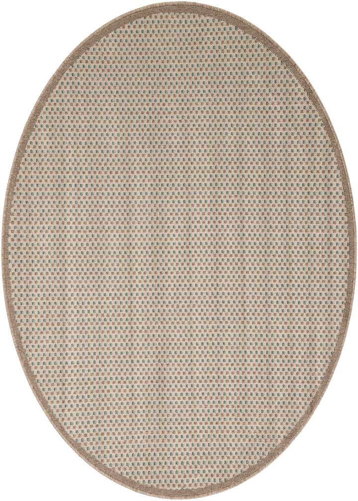 5' x 5' Easy-Clean Border Indoor / Outdoor Round Rug