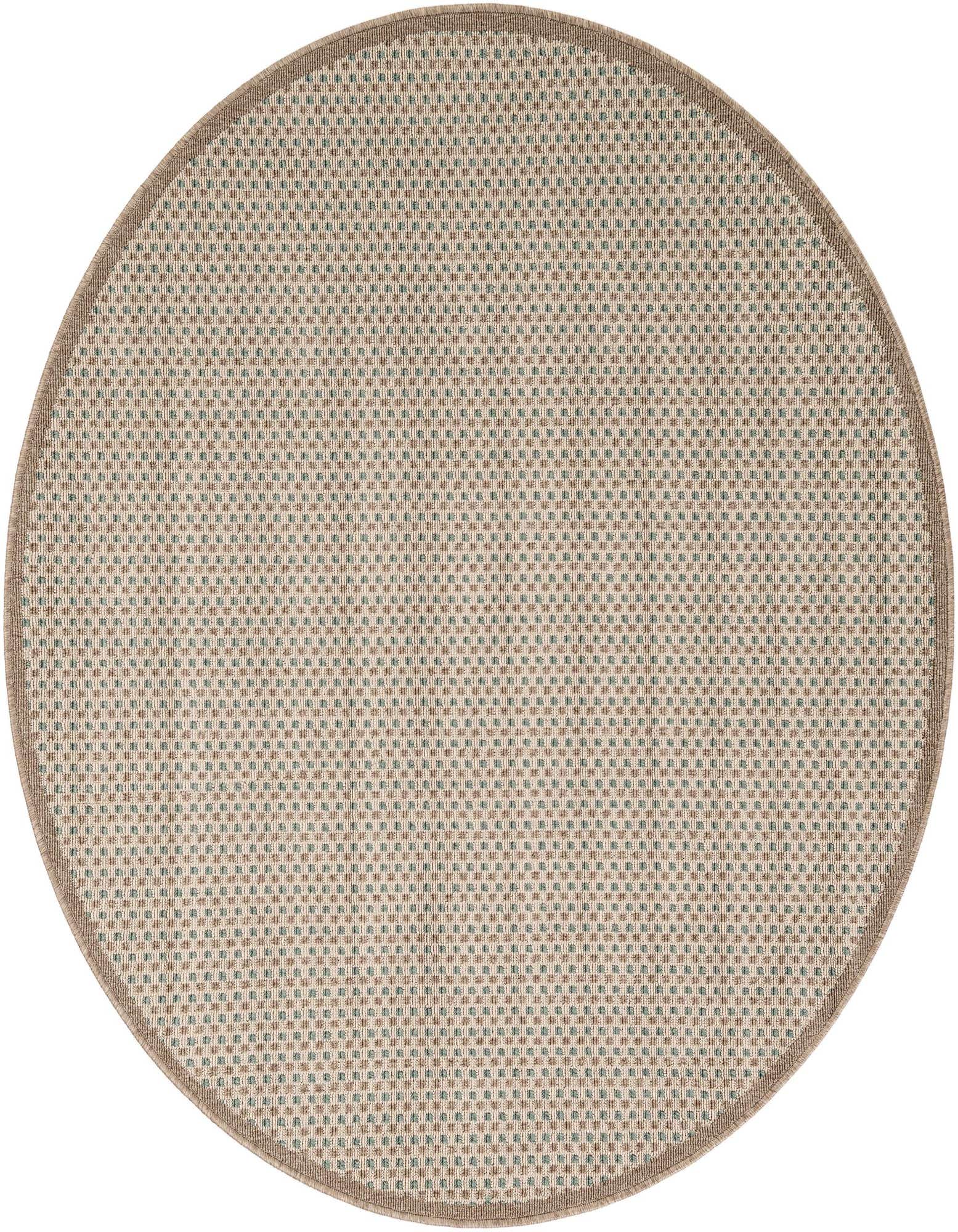5' x 5' Easy-Clean Border Indoor / Outdoor Round Rug