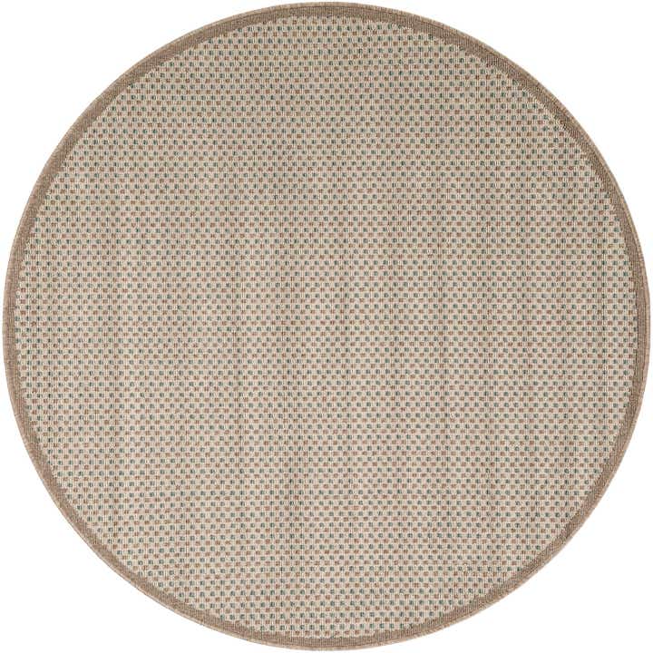 5' x 5' Easy-Clean Border Indoor / Outdoor Round Rug