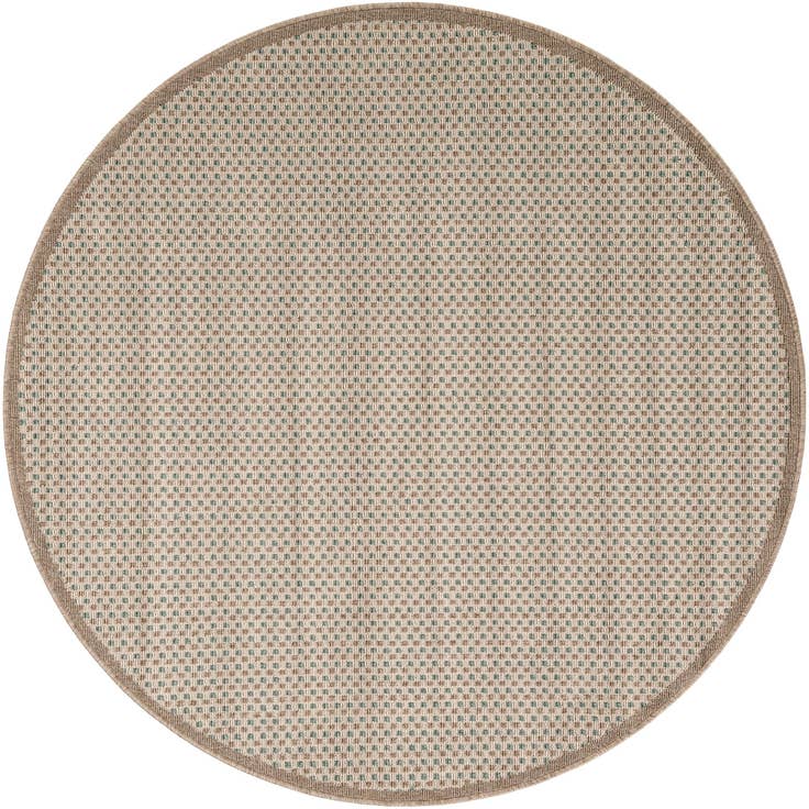 Detail image of 5' x 5' Easy-Clean Border Indoor / Outdoor Round Rug